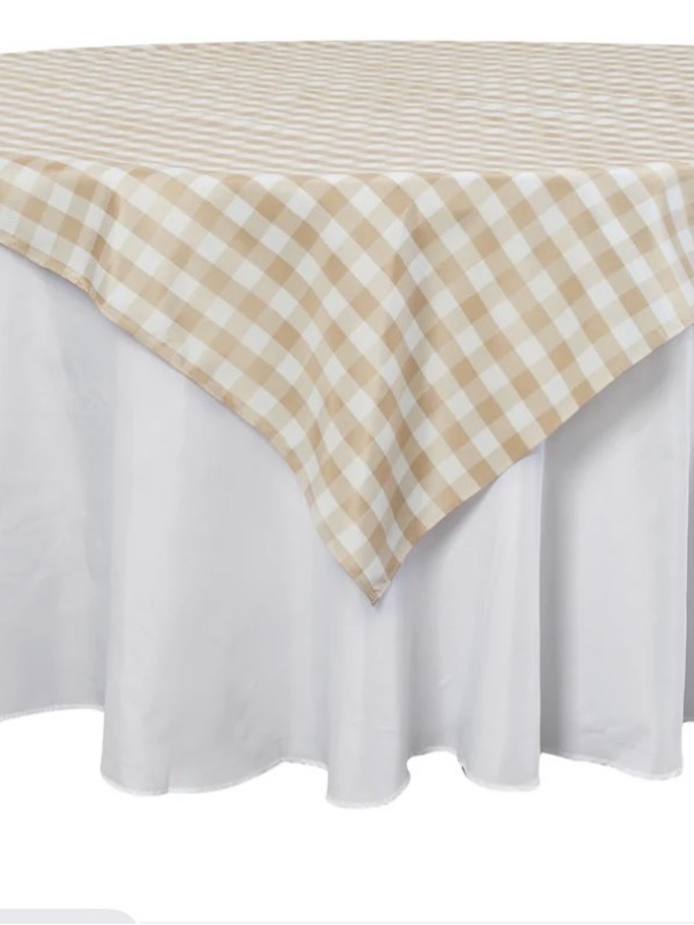 Beige & White Gingham 70 x 70 square overlays* set of 8